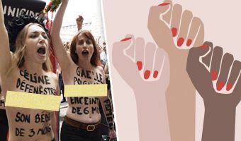 Активистки FEMEN превратили свои тела в памятники. Так они привлекли внимание к проблеме домашнего насилия