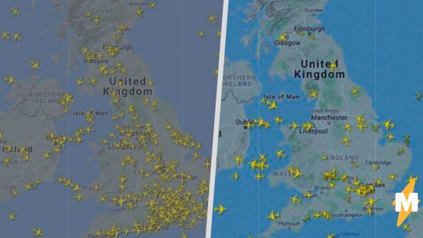 Небо Великобритании осталось без самолётов. И очистилось настолько, что в него вернулись военные