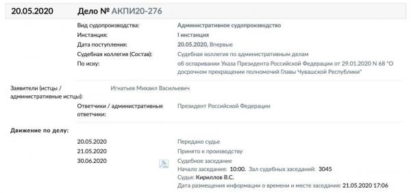 Экс-главу Чувашии обидела отставка и он подал в суд на Путина. Такое губернаторы позволяли себе лишь при Ельцине