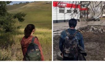 Элли и Джоэлл с кадра из сериала The Last of Us в пикчах мемоделов робко осматривают пейзажи России