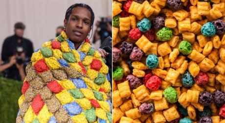 Пока звёзды блистали в нарядах на Met Gala, A$AP Rocky не мудрил и уютно завернулся в одеяло