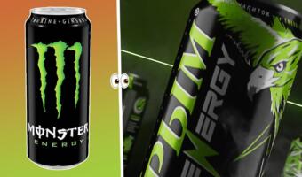 Крымский энергетик выглядит как копия американского Monster Energy. На чёрной банке – кислотный лого