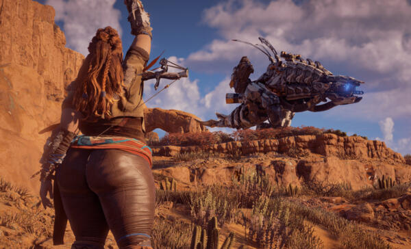 Геймеры тестируют мод для Horizon Zero Dawn. На видео располневшая Элой сурово расправляется с врагами