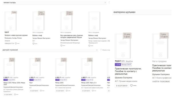 Как в онлайн-магазинах блюрят книги иноагентов. Продают Шульман и Зыгаря как товар для взрослых