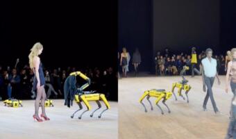 На видео робот Boston Dynamics раздевает модель на показе Coperni. В финале шоу срывает пиджак пастью