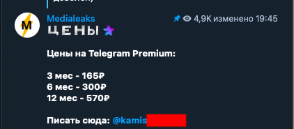 Скамеры создали фейковый чат MediaLeaks, где обещают Telegram Premium за 165 ?. Мы с ними пообщались