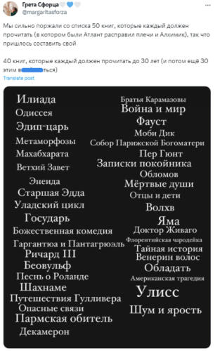 Что за флешмоб про 50 книг, которые нужно прочитать до 30 лет. В Сети высмеивают душные списки